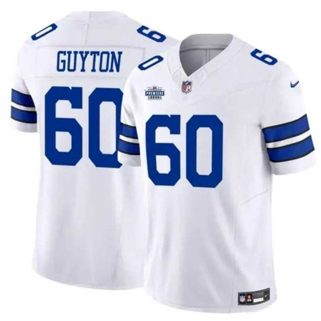Men & Women & Youth Dallas Cowboys #60 Tyler Guyton White 2024 F.U.S.E With Dradt Patch Vapor Untouchable Limited Stitched Jersey->dallas cowboys->NFL Jersey